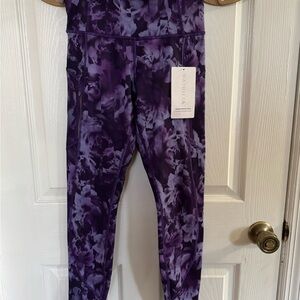 Athleta Purple Tie-Dye Leggings High Waist